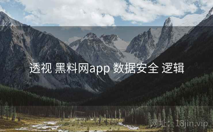 透视 黑料网app 数据安全 逻辑 透视 黑料网app 数据安全 逻辑