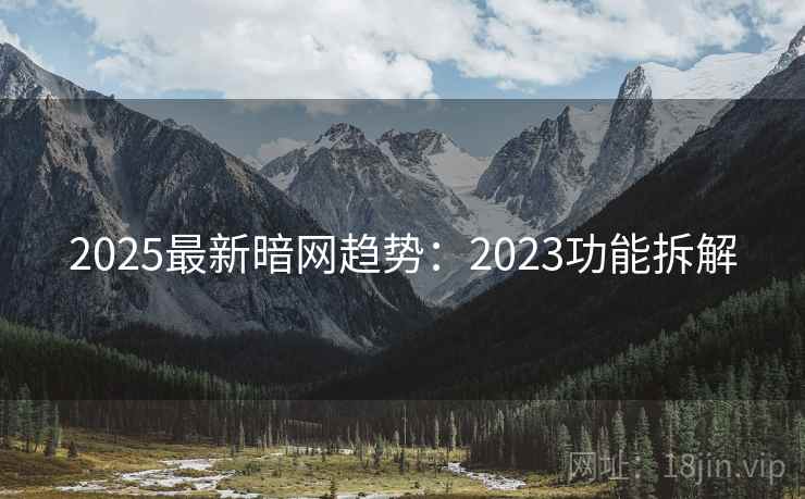 2025最新暗网趋势：2023功能拆解