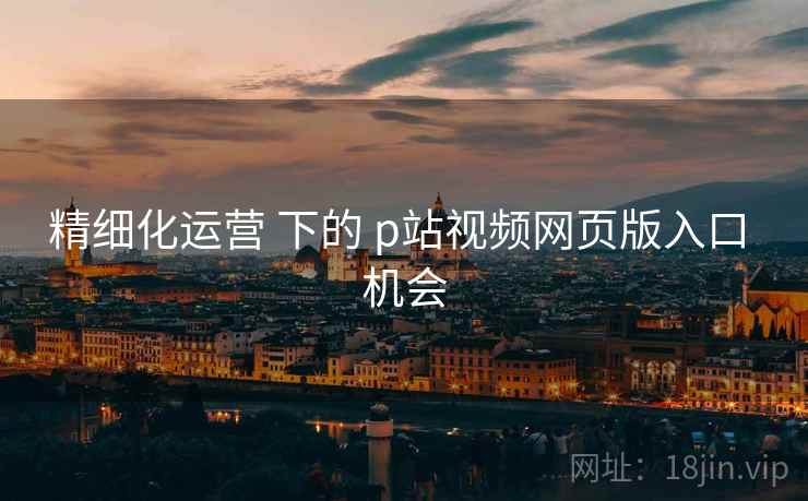 精细化运营 下的 p站视频网页版入口 机会