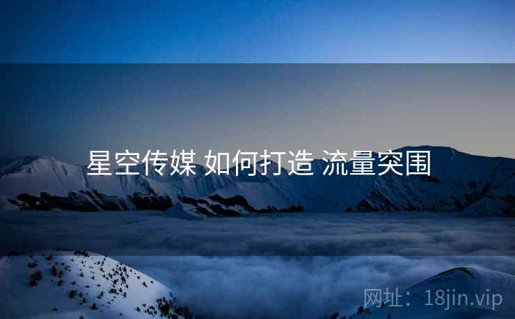 星空传媒 如何打造 流量突围
