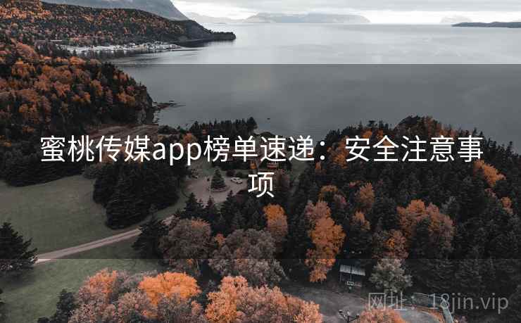 蜜桃传媒app榜单速递:安全注意事项 蜜桃传媒app榜单速递:安全注意事项